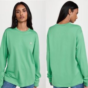 ACNE STUDIOS Face patch long sleeve oversized tee shirt